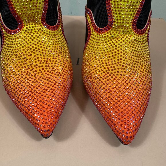 Thalia Sodi Rayenn “Red Hot Flame” Rhinestone Ankle Boots | Size 6.5M | NEW - Picture 4 of 11